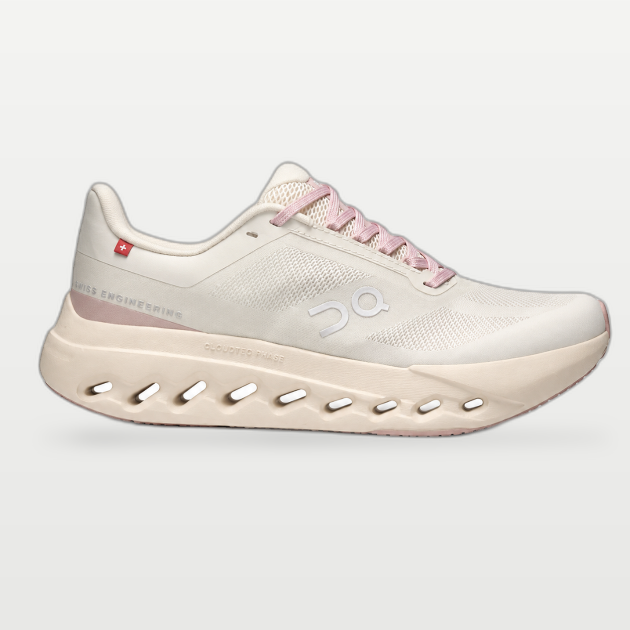 On Cloudsurfer Next Gris con Rosa
