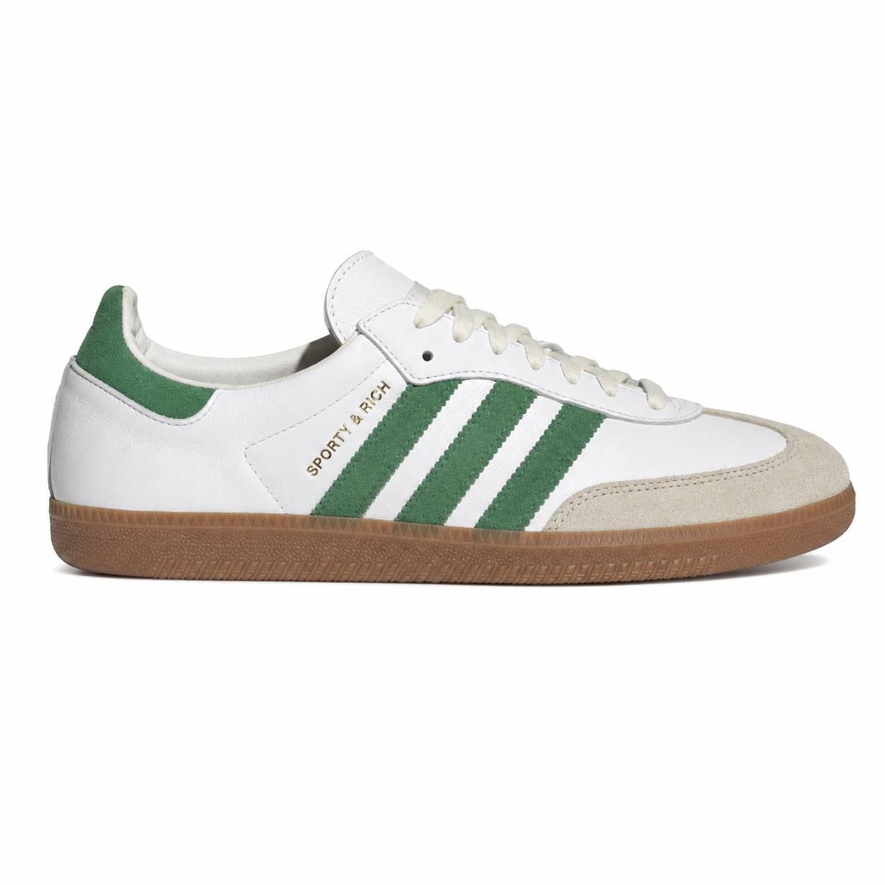 Adidas Samba Blanco con Verde Militar