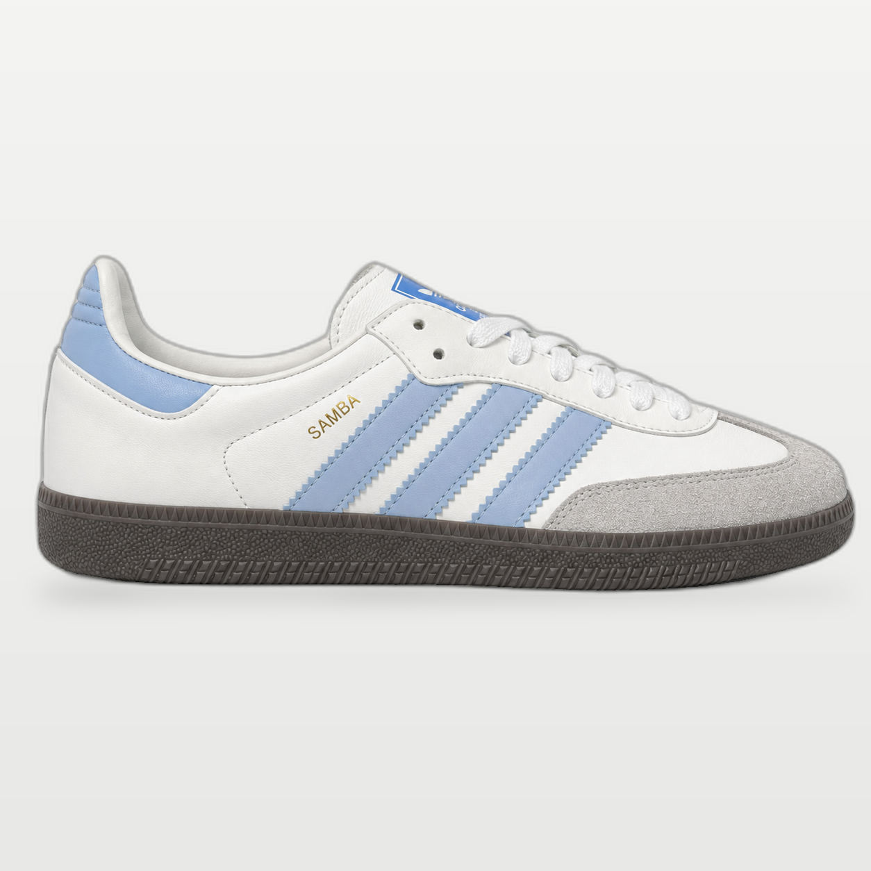 Adidas Samba Blanco con Azul Claro